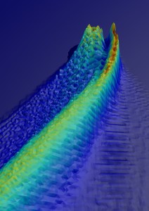 Artistic rendition of the optical diametric drive based on measurement data. The left pulse with a positive effective mass and the right pulse with a negative mass accelerate in the same direction through a reversal of Newton's Third Law of Motion. (Image: FAU)