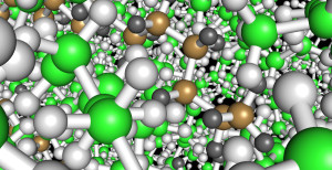 FAU researchers calculated the movements of long-chain molecules in computer simulations, and found out that they have viscous and elastic qualities. (Image: T. Unruh)