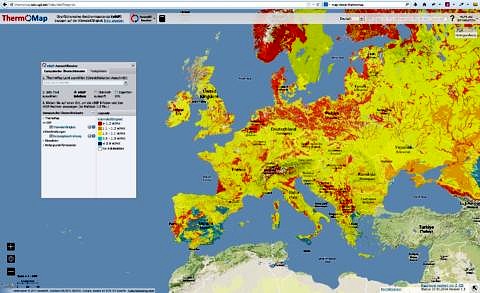 MapViewer is the first comprehensive map to let Internet users in all of Europe ascertain the thermal conductivity of their building site and to print out detailed location-based information. (Image: ThermoMap)