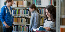Students at the library.