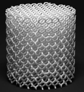 A complex, three-dimensional structure made of plastic and produced using additive manufacturing, where plastics are selectively melted with a laser beam, enabling almost any shape to be created (Image: Alexander Fickerl).