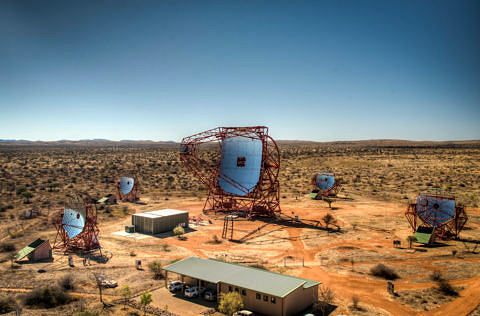 The H.E.S.S. array in Namibia (image: C. Föhr, MPIK)