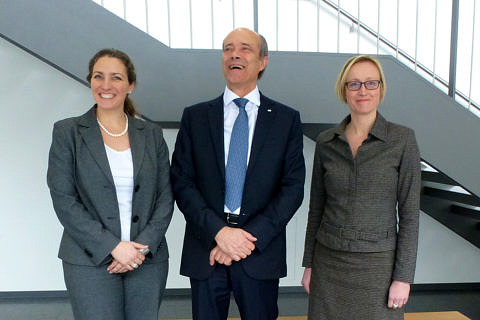 Prof. Dr. Nadine Gatzert, Prof. Dr. Günter Leugering and Prof. Dr. Antje Kley. (Bild: FAU/Brigitta Henkel)