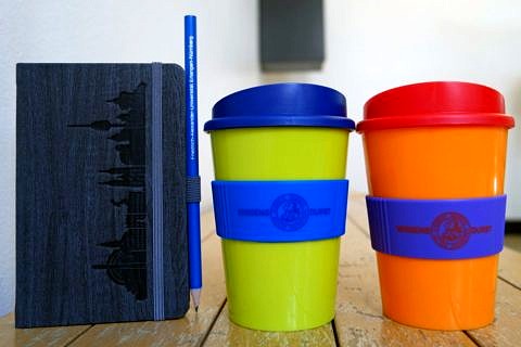 notebook and the coffee mug