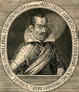Albrecht Wenzel Eusebius von Wallenstein (1583-1634). Matthäus Merian the Elder is credited with the engraving (photo:Stadtarchiv Altdorf)