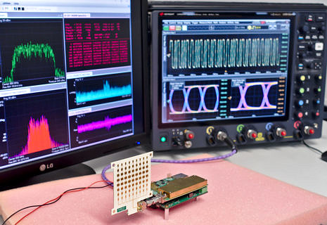 High-end oscilloscope in use in the laboratory