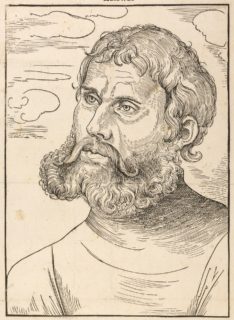 Martin Luther as Junker Jörg in a woodcut by Lucas Cranach the Elder, 1522 (Image: CCL)