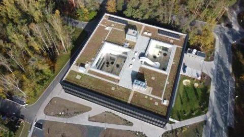 Aerial view of the ECAP research building