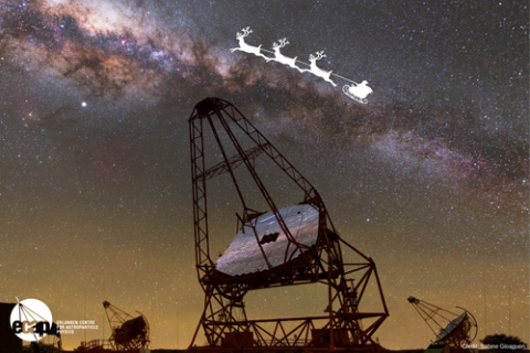 Hess-Telescope and Reindeer sleigh