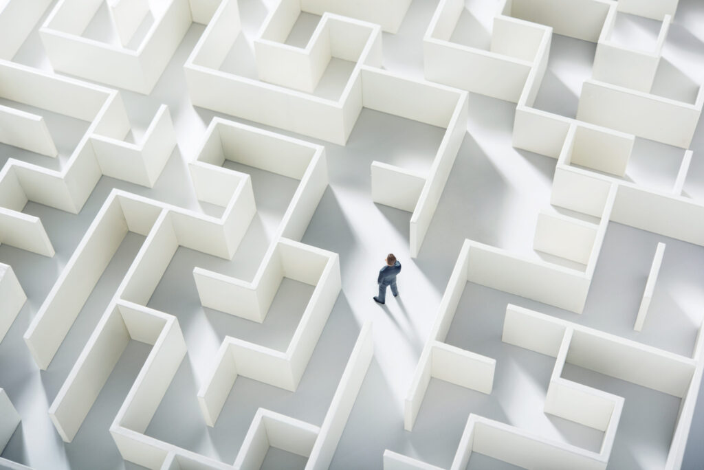 Person in labyrinth