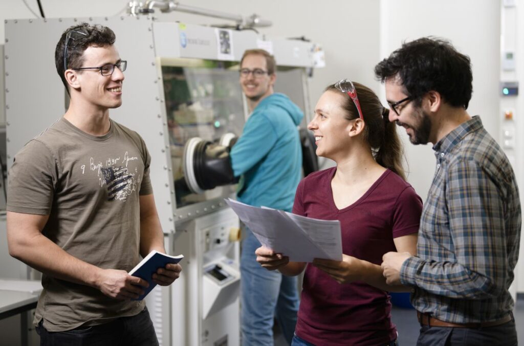 Researchers in the lab.