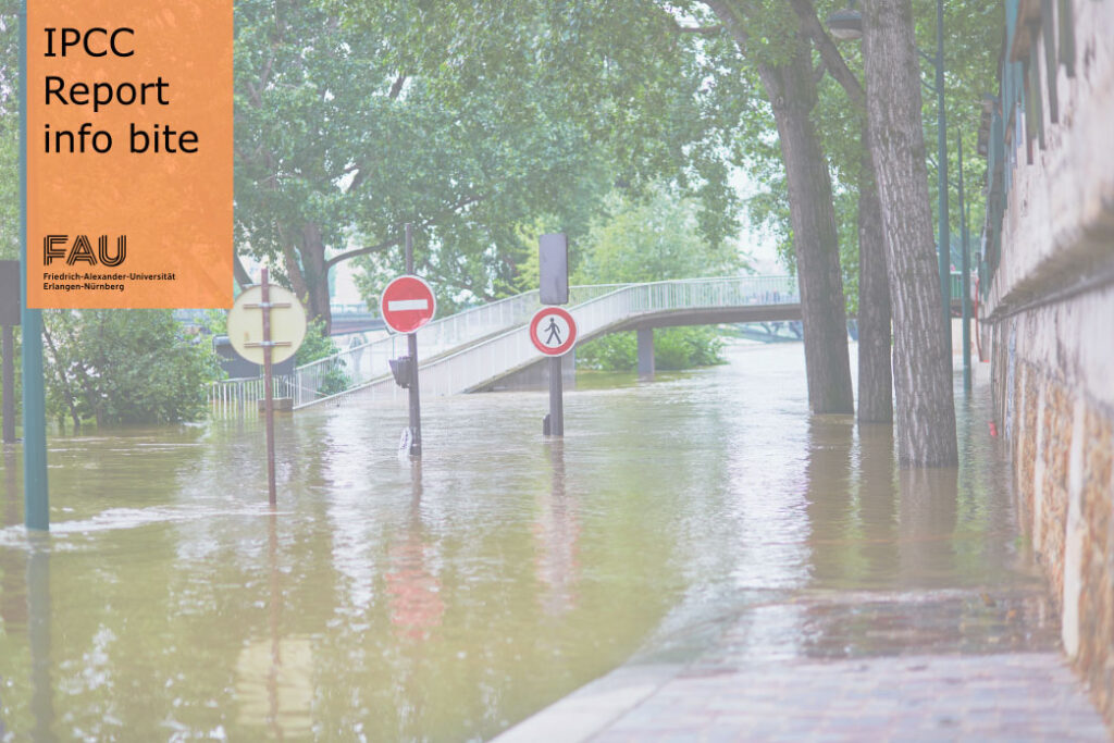 A flooded street.