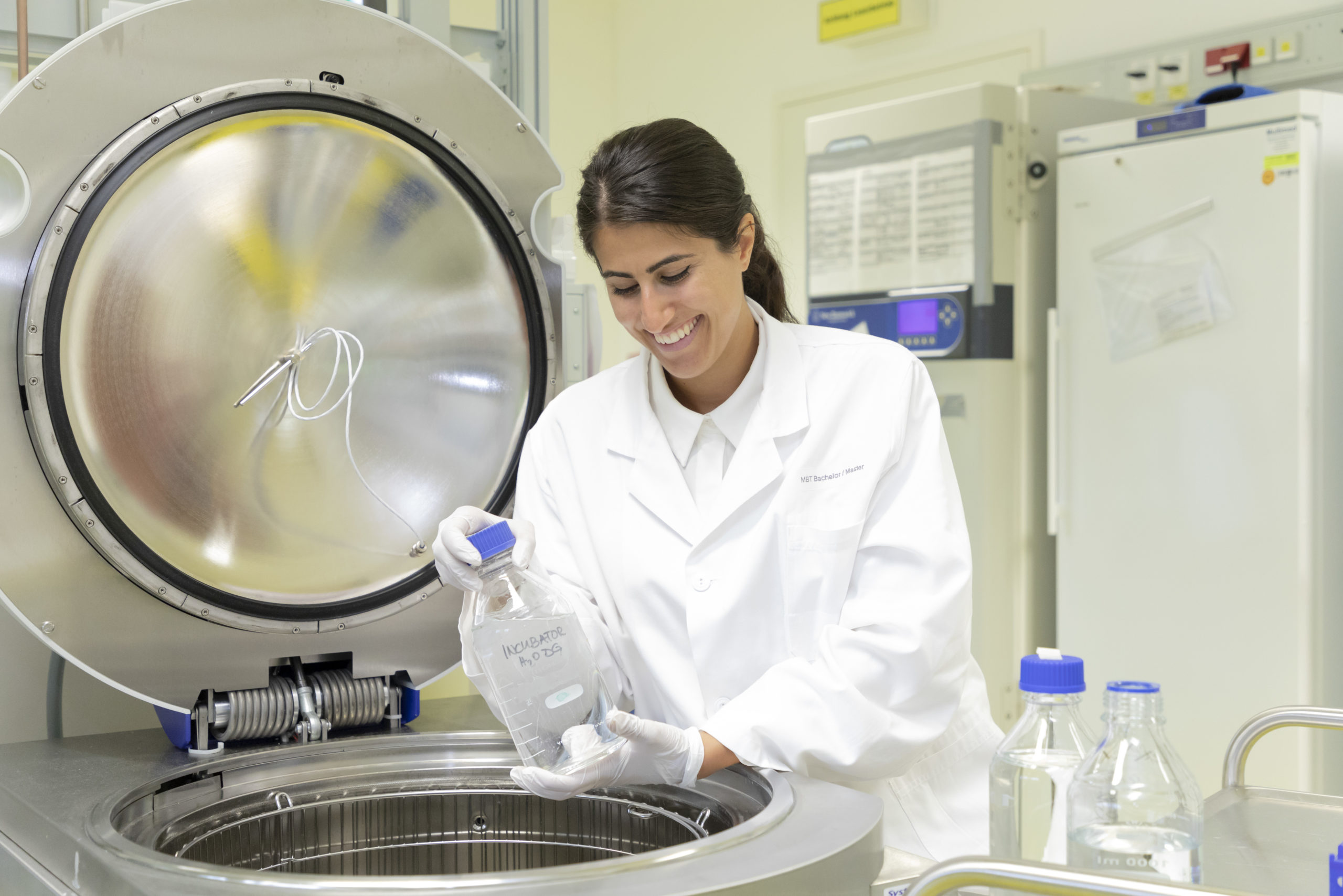 A woman working in a lab.