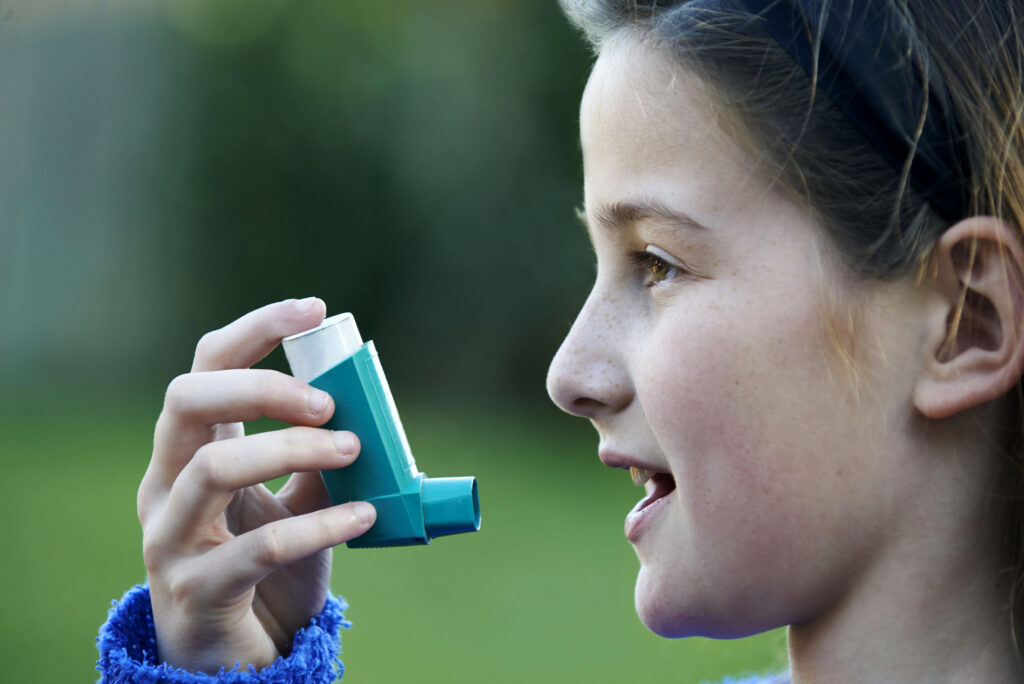 Child with inhaler