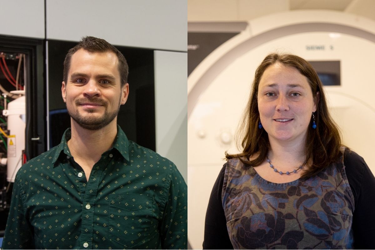 FAU physicist Philipp Pelz and FAU mathematician Jana Hutter are honoured with the Starting Grant of the European Research Council (ERC). (Pictures: Georg Pöhlein)