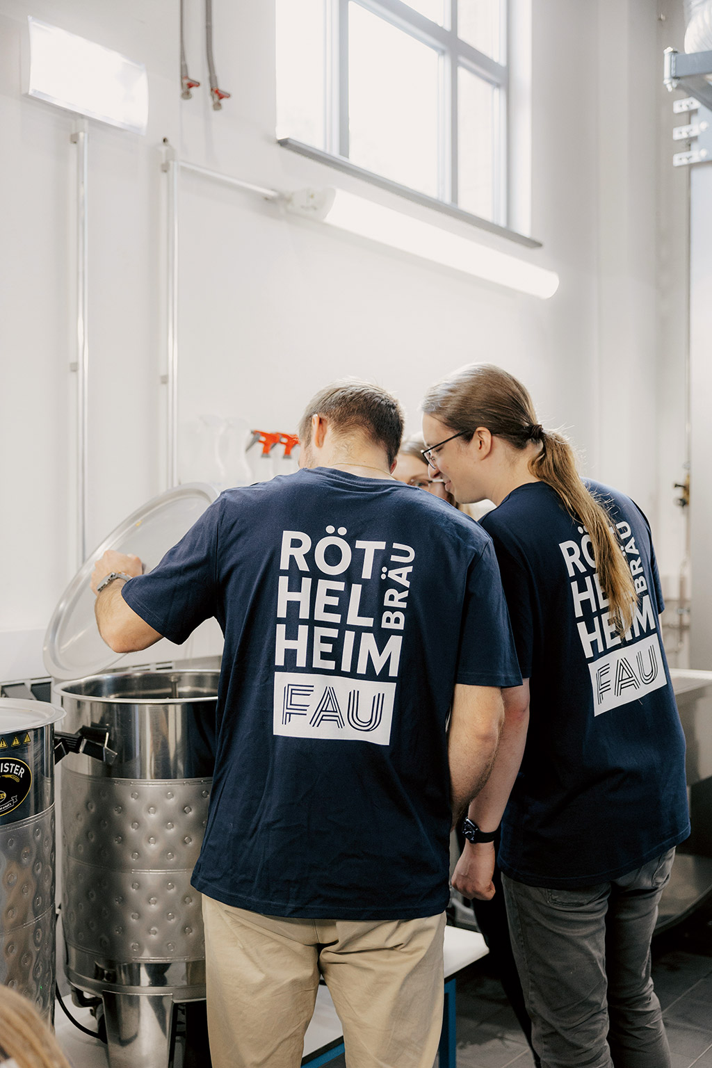 Tow students in the brewery.