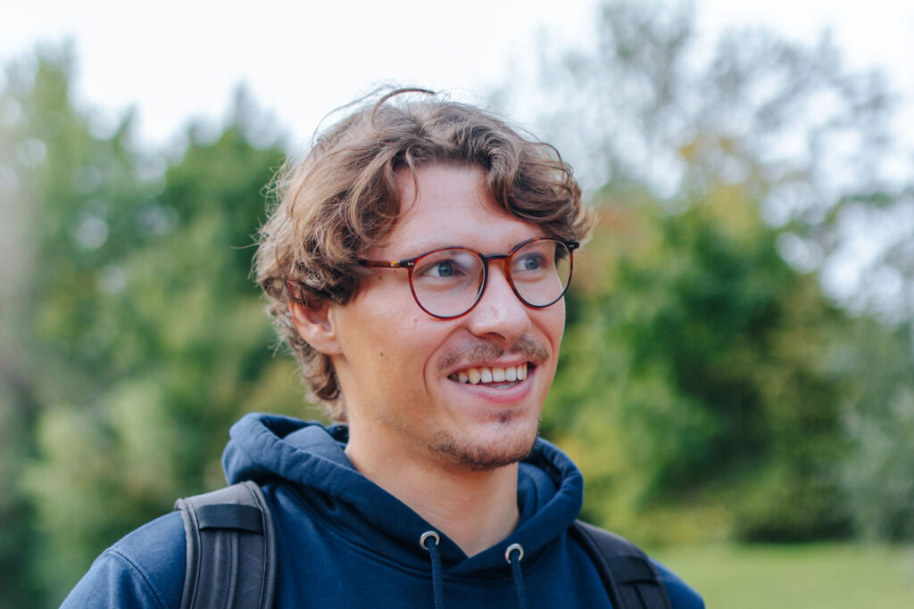 Student wearing glasses