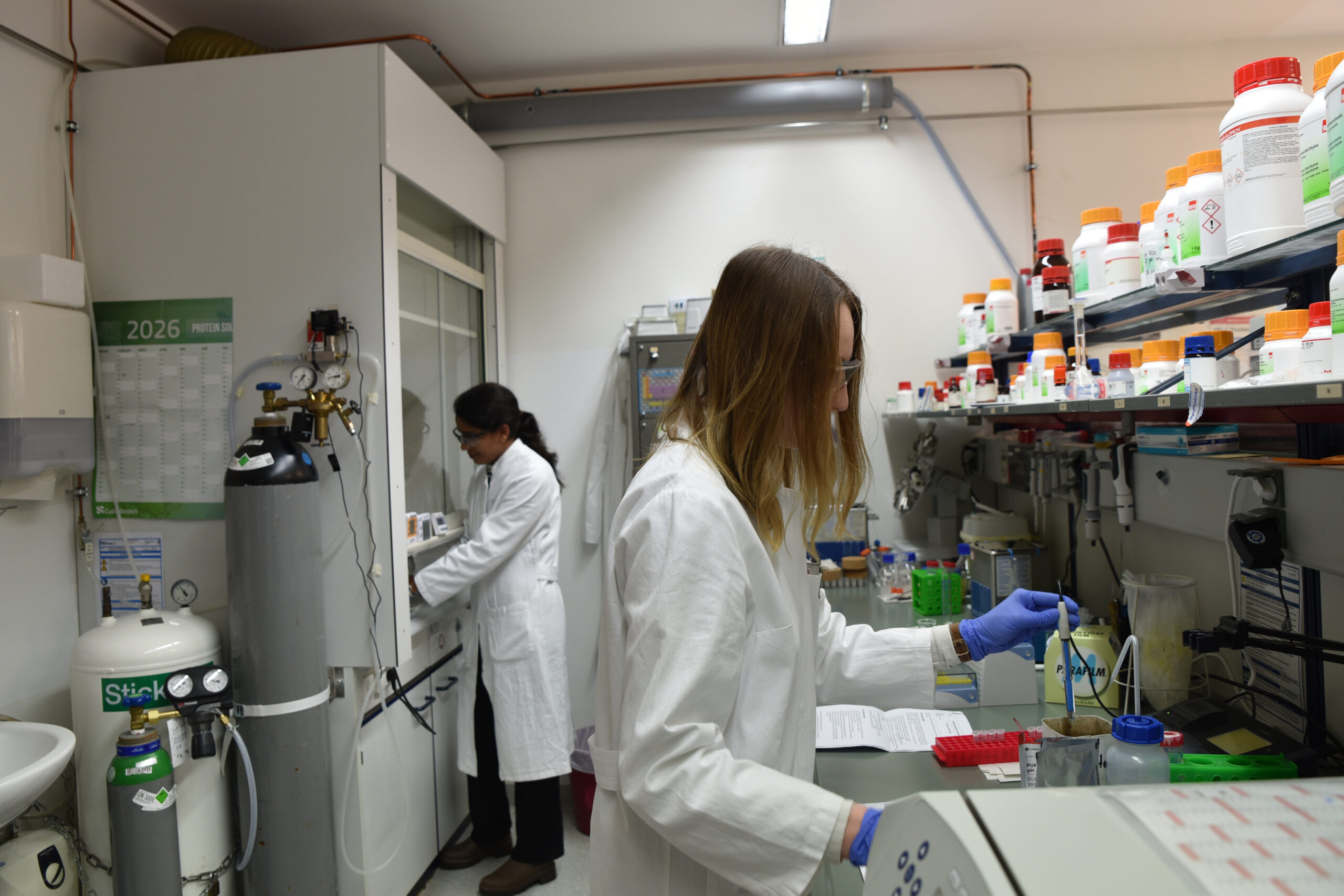 2 Frauen arbeiten im Labor von SEON an der FAU