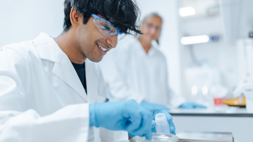 A researcher in a laboratory.