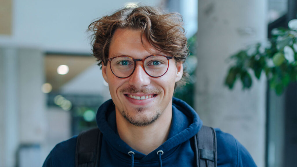 Student with glasses.